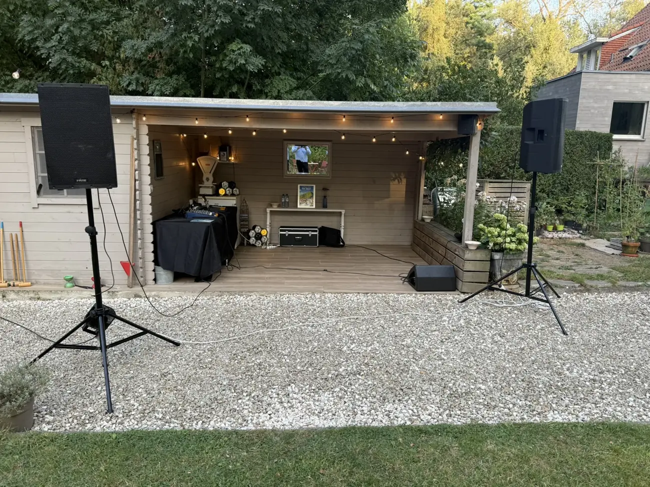 Installation montée en fin d'après-midi
