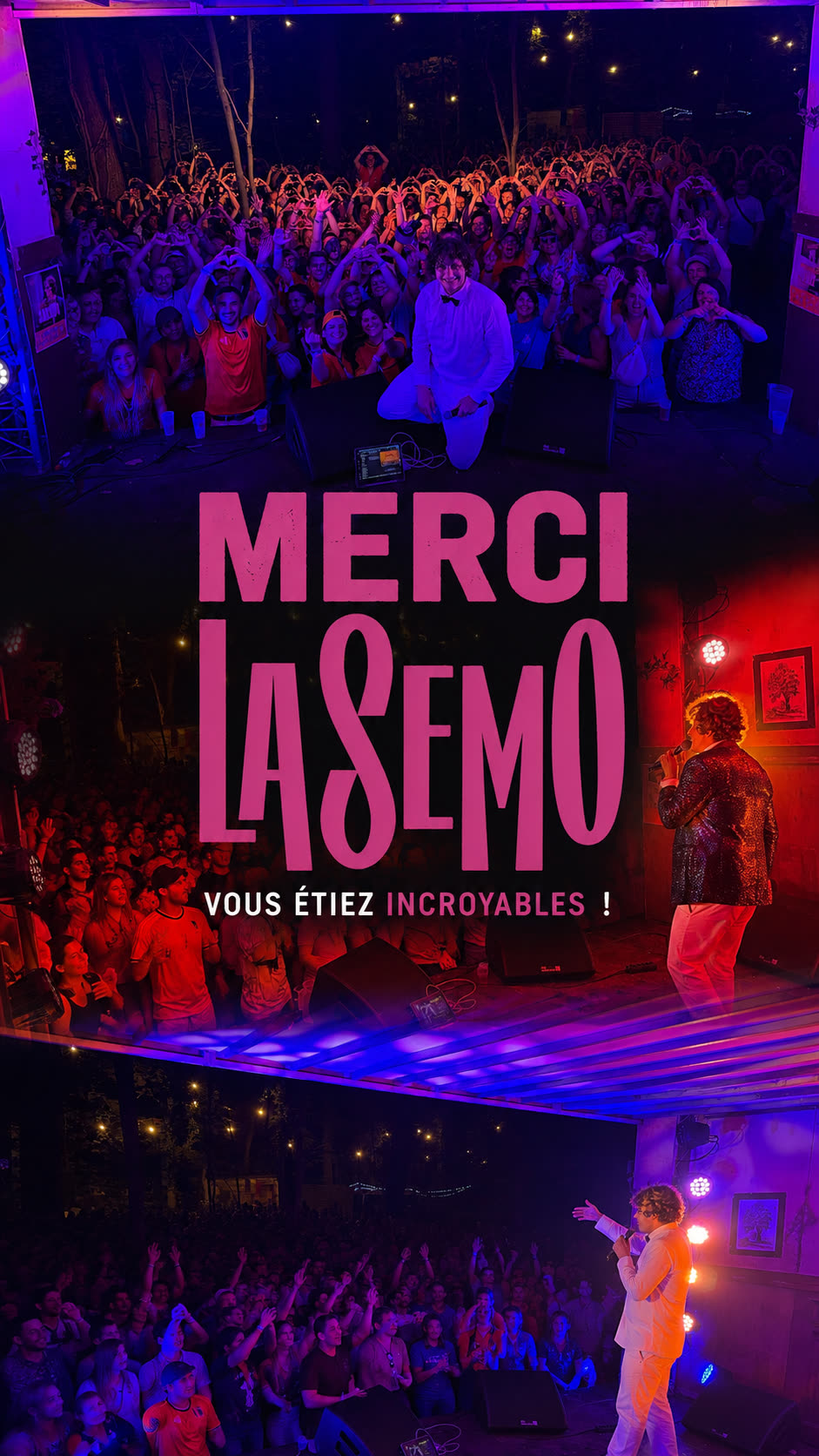 Sardou Junior sur la scène Troquet de LaSemo 2026, public en délire au Parc d'Enghien
