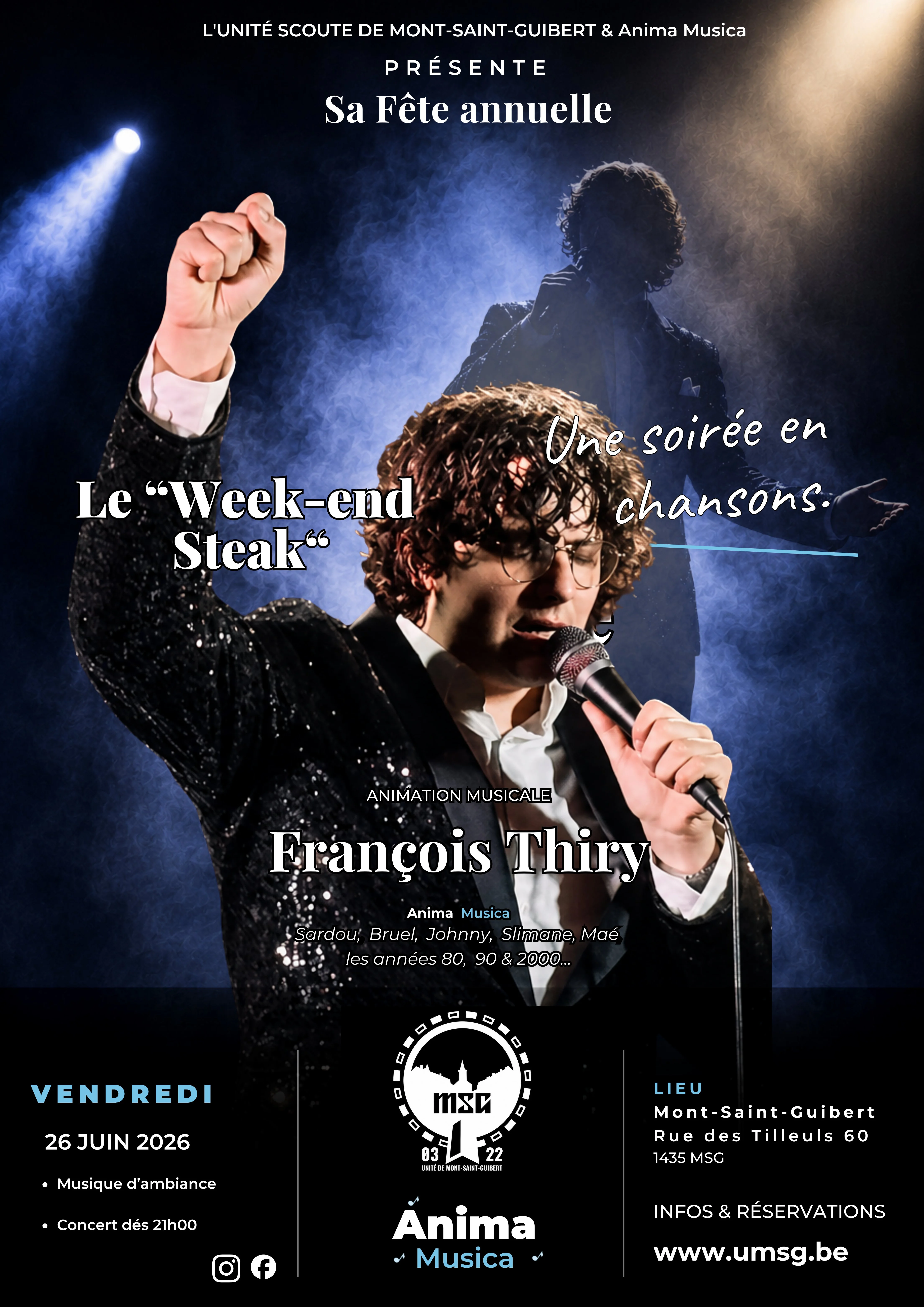 Le Week-end Steak, Unité scoute MSG, 26 juin 2026, animation par François Thiry