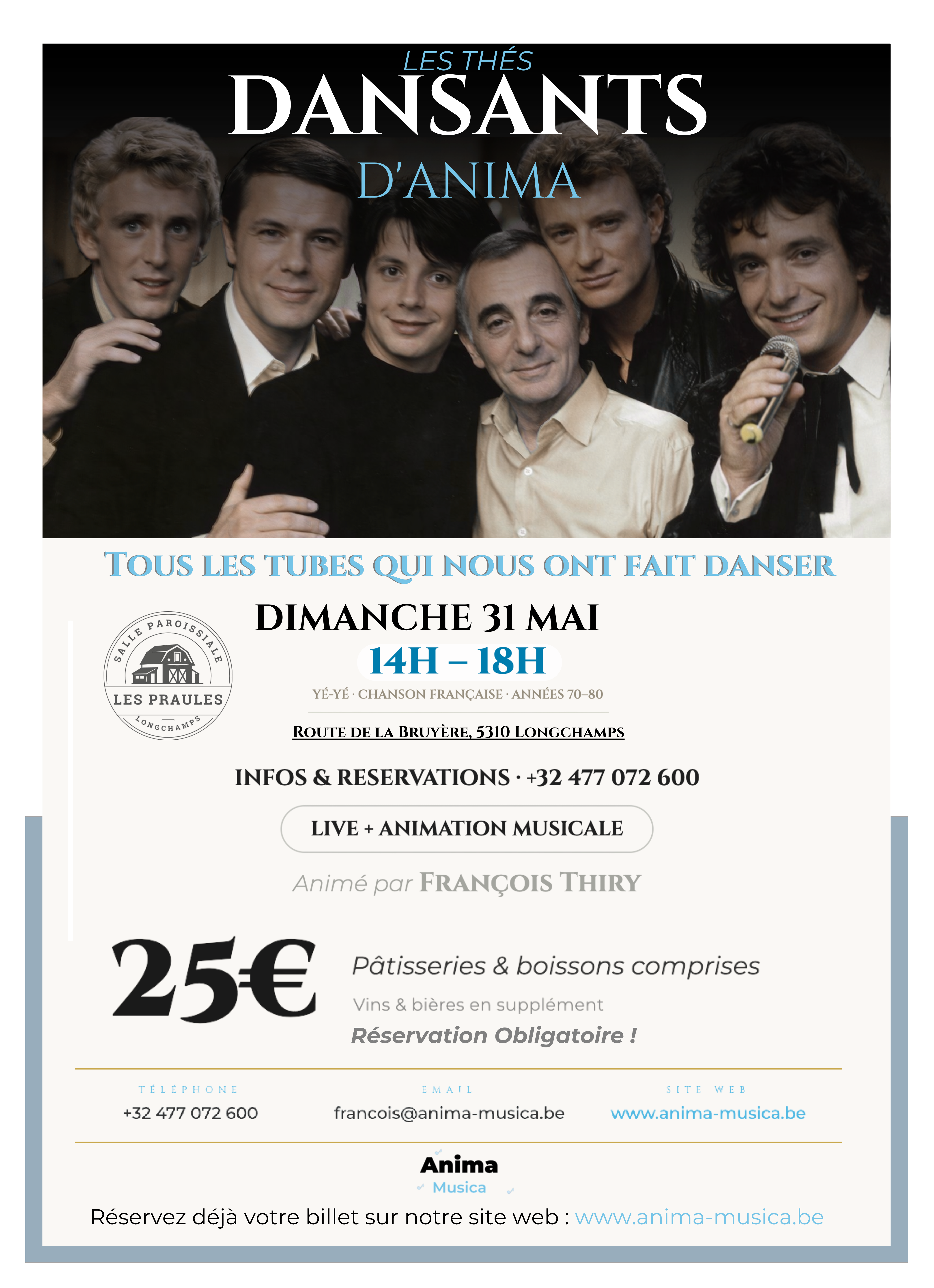 Les Thés Dansants d'Anima — Affiche officielle 31 mai 2026